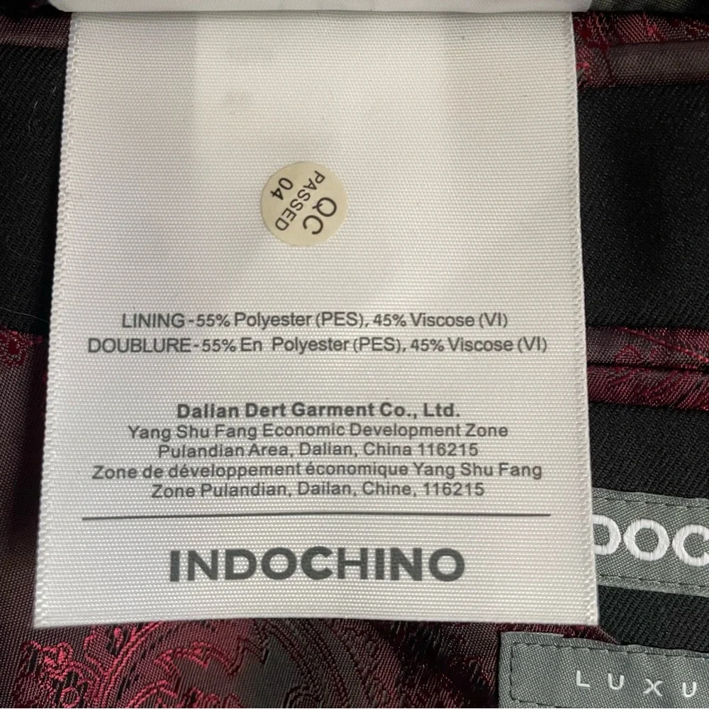Indochino Luxury Men's NWT CUSTOM SIZE Suit Blazer 40R Black Red Wool Blend - Picture 9 of 9